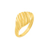 Gold / 3 Chunky Ribbed Pinky Ring - Adina Eden's Jewels