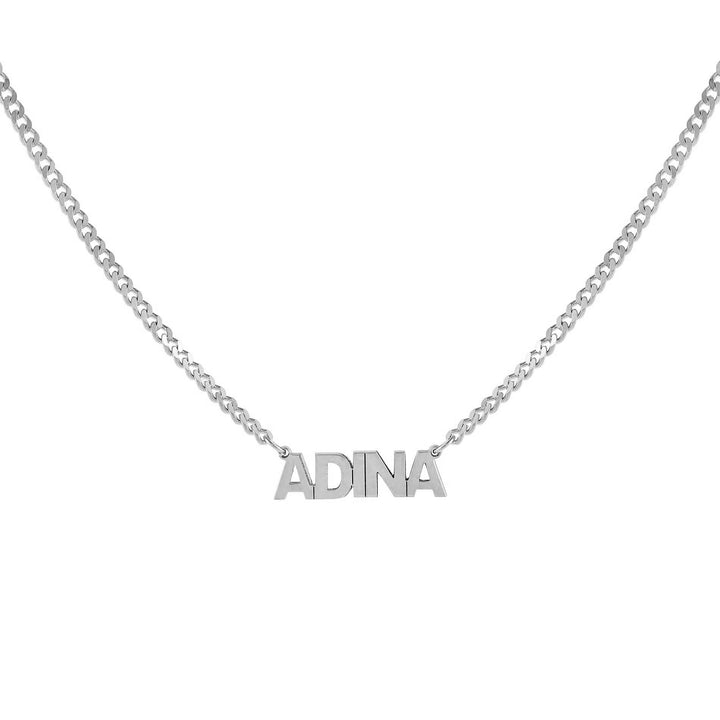 Silver / 1 Mini Nameplate Choker - Adina Eden's Jewels