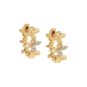 14K Gold / Pair Kids Solid Multi Butterfly Huggie Earring 14K - Adina Eden's Jewels