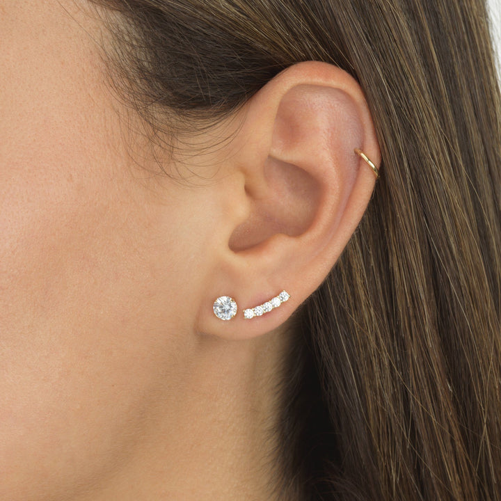  Solitaire Stud Earring 14K - Adina Eden's Jewels