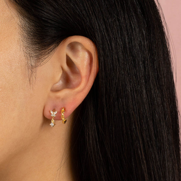 Butterfly CZ Huggie Earring | Adina Eden Jewels