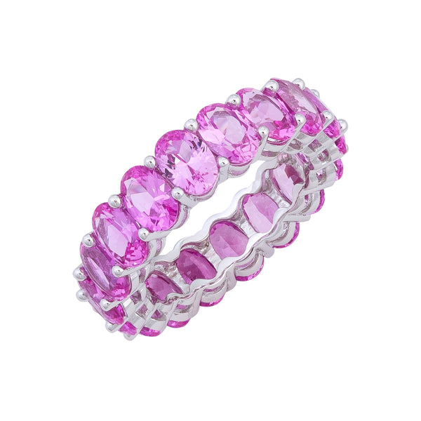 Silver Cubic Zirconia Oval Eternity Ring Adina Eden Jewels