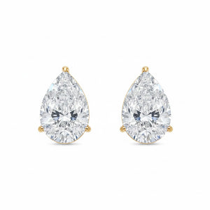 Lab Grown Diamond Sideway Pear Stud Earring 14K