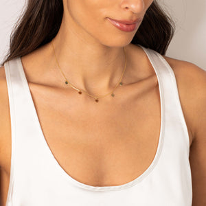 Mini Heart Station Choker Necklace 14K - Adina Eden's Jewels