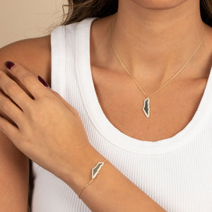  Pave Outlined Map Of Israel Bracelet - Adina Eden's Jewels