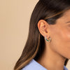  Multi Colored Solitaire X Baguette Oval Loop Stud Earring - Adina Eden's Jewels