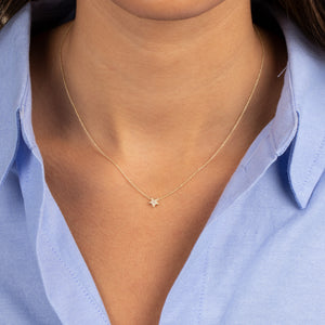  Diamond Pave Mini Star Necklace 14K - Adina Eden's Jewels