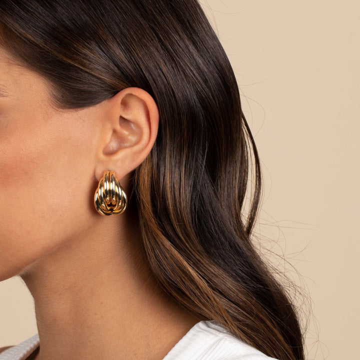  Solid Lined On The Ear Stud Earring - Adina Eden's Jewels