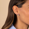  Colored Solitaire X Baguette On The Ear Stud Earring - Adina Eden's Jewels
