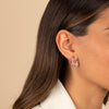  Colored Pave X Baguette Oval Loop Stud Earring - Adina Eden's Jewels