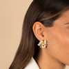  Solid/Pave Fancy Flower Stud Earring - Adina Eden's Jewels