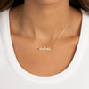  Pave Heart Accented Nameplate Necklace - Adina Eden's Jewels