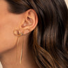  Herringbone Bow Tie Long Drop Stud Earring - Adina Eden's Jewels