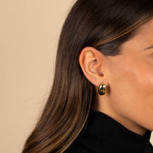  Solid Elongated Pebble Stud Earring - Adina Eden's Jewels