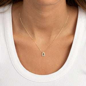  Pave Bubble Initial Necklace - Adina Eden's Jewels