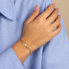  Diamond Pave Initial Cutout Pendant Link Bracelet 14K - Adina Eden's Jewels