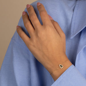  Pave Bubble Initial Bracelet - Adina Eden's Jewels