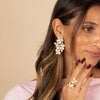  Pastel Pavé Multi Flower Drop Stud Earring - Adina Eden's Jewels
