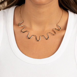  Solid Squiggly Half Chain Necklace - Adina Eden's Jewels
