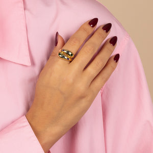  Colored Scattered Baguette Wrap Ring - Adina Eden's Jewels