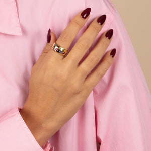  Colored Scattered Multi Shape CZ Ring - Adina Eden's Jewels