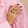  Solid/Pave Fancy Flower Ring - Adina Eden's Jewels
