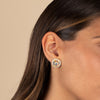  Pastel Pave X Baguette Swirled On The Ear Stud Earring - Adina Eden's Jewels