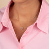  Pave Pink Fancy Flower Pendant Necklace - Adina Eden's Jewels