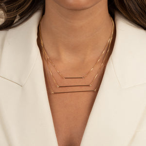  Solid Triple Bar Layered Necklace - Adina Eden's Jewels