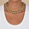  Solid/Pave Wide Ridged Tennis Necklace - Adina Eden's Jewels