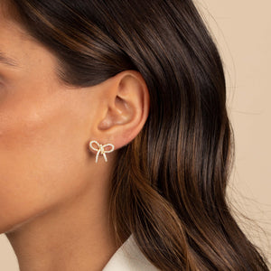  Pave Bow Tie Stud Earring - Adina Eden's Jewels