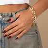  Solid/Pave Curved Link Bracelet - Adina Eden's Jewels