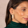  Ball Chain X Tennis Curved Drop Stud Earring - Adina Eden's Jewels