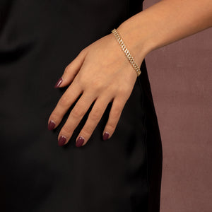  CZ Baguette X Pave Cuban Link Bracelet - Adina Eden's Jewels