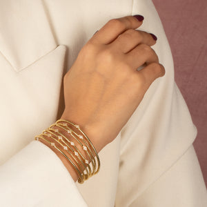  Pave Accented Multi Row Open Bangle Bracelet - Adina Eden's Jewels