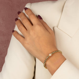  Pave Accented Beaded Ball Bracelet - Adina Eden's Jewels
