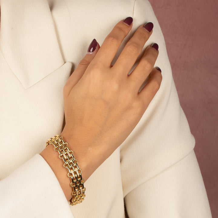  Pave Wide Watch Chain Bracelet - Adina Eden's Jewels