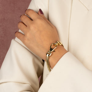  Solid Large Clasp Wide Snake Chain Bracelet - Adina Eden's Jewels