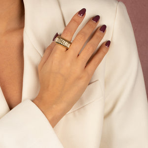  Solid Wide Ridged Eternity Band - Adina Eden's Jewels