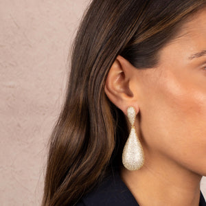  Pave Graduated Dangling Teardrop Stud Earring - Adina Eden's Jewels