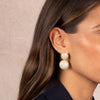  Pave Puffy Double Circle Drop Stud Earirng - Adina Eden's Jewels