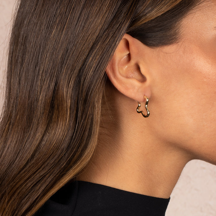  Solid Squiggly Shape Hoop Earring - Adina Eden's Jewels