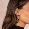  Ball Chain X Oval Pendant Drop Stud Earring - Adina Eden's Jewels