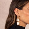  Baroque Pearl Dangle Drop Hoop Earring - Adina Eden's Jewels