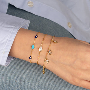 Evil Eye & Hamsa Charm Bracelet