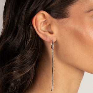 CZ Tennis Drop Huggie Earring
