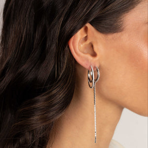 Layered Double Hoop CZ Earring