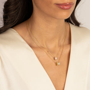 Wide Pave Roller Charm Necklace - Adina Eden's Jewels