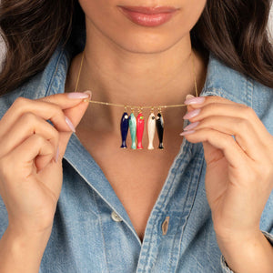 Enamel Colored Fish Charm Necklace