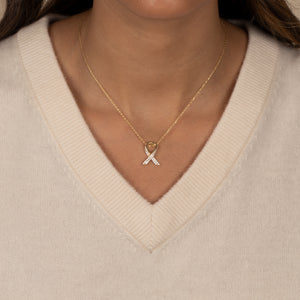  Pave "Bring Them Home" Ribbon Pendant Necklace - Adina Eden's Jewels
